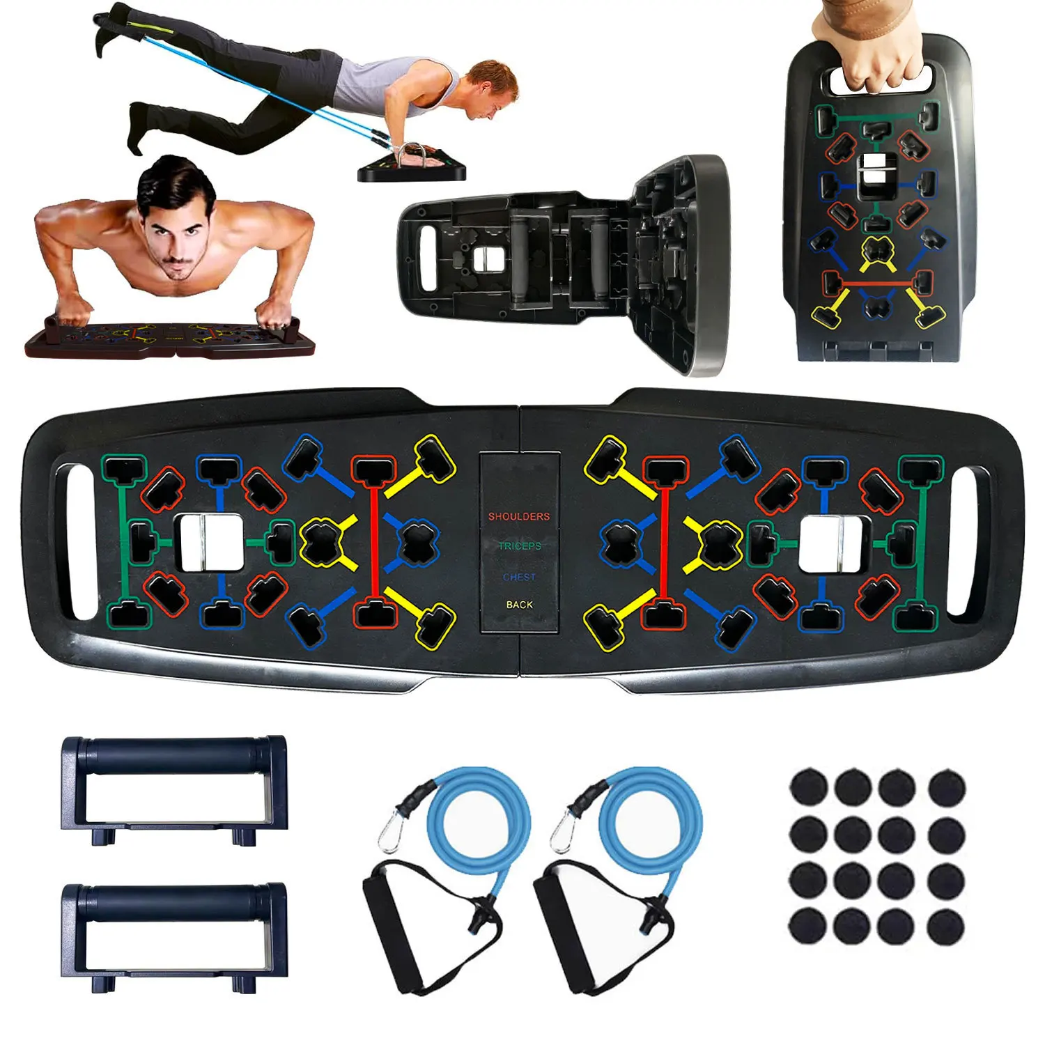 Push Up Board Portable Multi-Function Foldable 10 in 1 Push up Handles for Floor Professional Up Strength Training