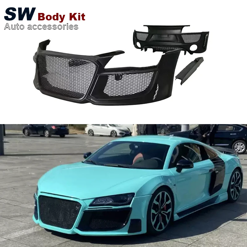 

Hot Sale Regula Style Body Kit For Audi R8 V8 V10 Upgrade BodyKit Front Bumper Side Skirts Rear Bumper Auto Parts 2008-2015
