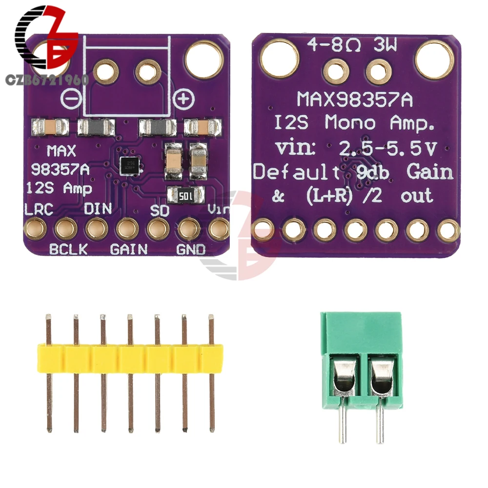 【New arrival】 MAX98357 I2S Audio Amplifier Module Class D Amplifier Decoder Module Filterless Audio Board for Raspberry Pi ESP32.