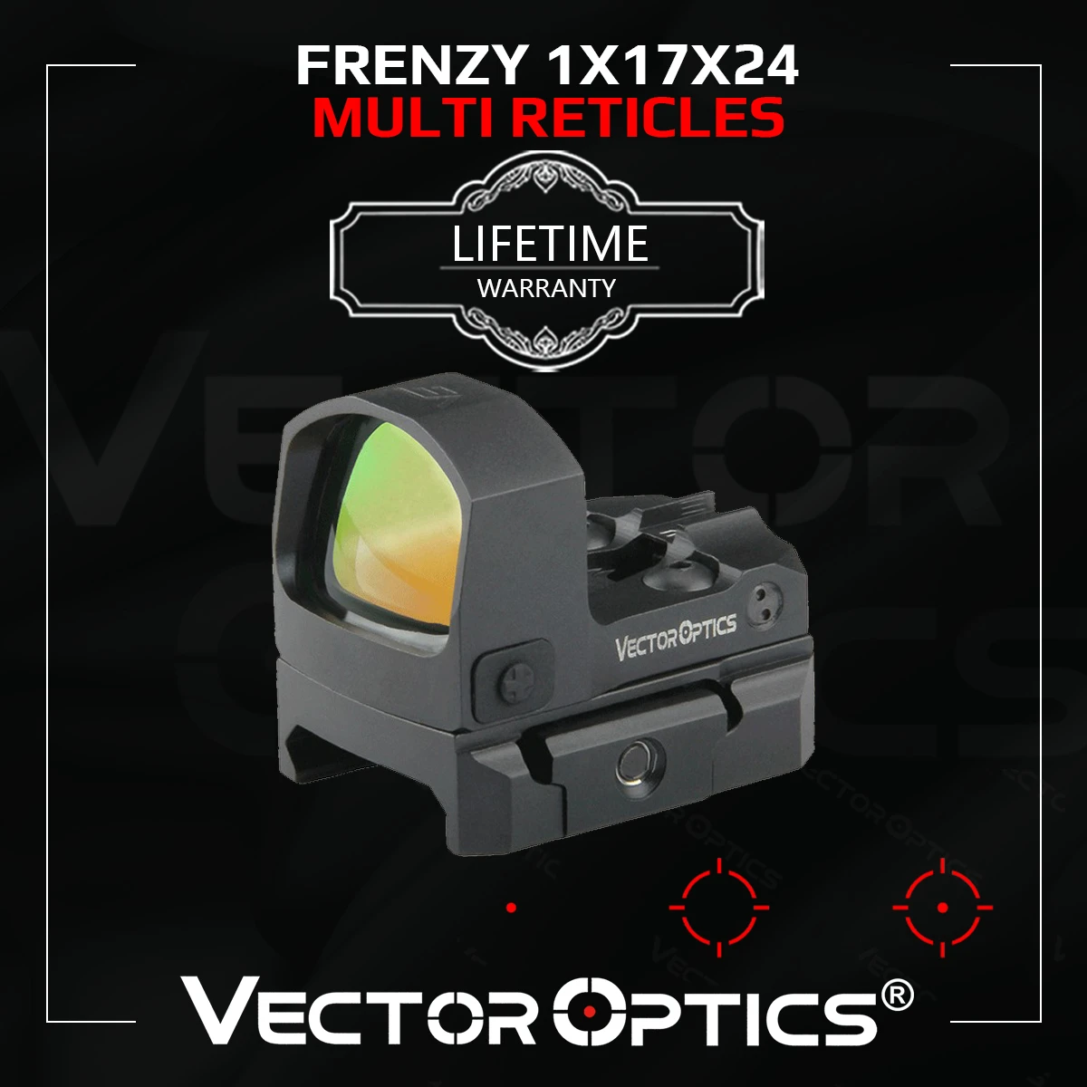 Vector Optics Frenzys 1x17x24 Mos Multi Reticle Pistol Reflex Sight