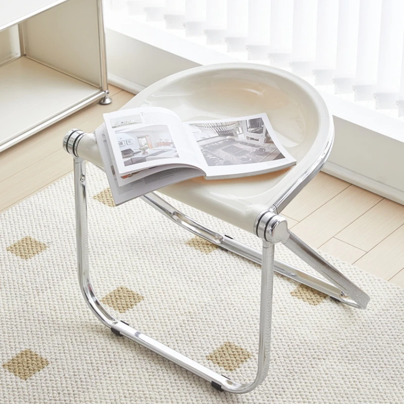 INS Living room folding stool acrylic Dining stool Nordic space saving makeup Bathroom chair Outdoor Portable folding furniture