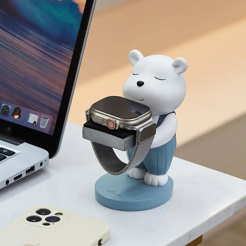 Apple Watch 스탠드 장식을위한 크리 에이 티브 귀여운 곰 IWatch 충전베이스 도킹 스테이션 사무실 책상 기숙사 침실 장식