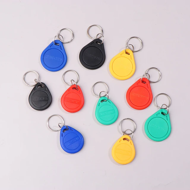 10Pcs 125KHz Read-Only RFID RFID TK4100 EM4100 Smart Chip Proximity Keyfobs Smart Secure Door Entry Access ID Keychain Token Tag 4