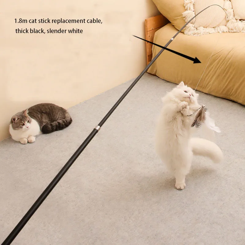 

Interactive Funny Cat Stick Toy Cat Stick Toy Kitten Playing The funny cat stick replacement line is thickened and lengthened
