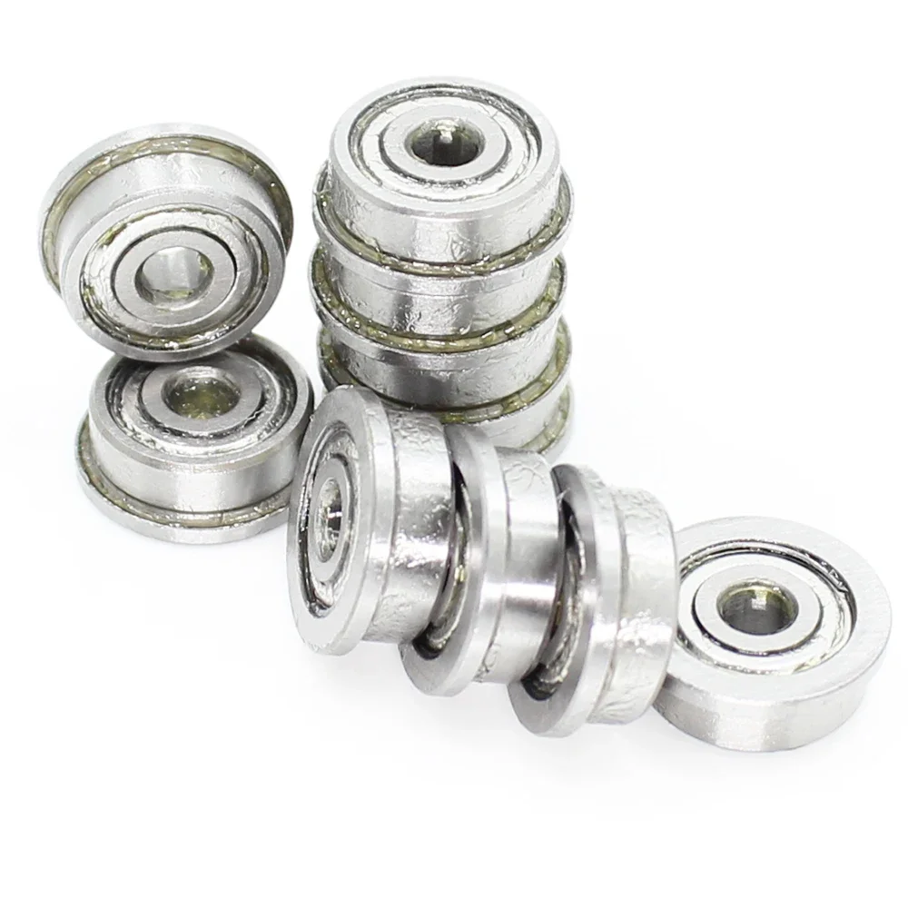 F623ZZ Flange Bearing 3x10x4 mm ABEC-1 ( 10 PCS ) Flanged F623 Z ZZ Ball Bearings