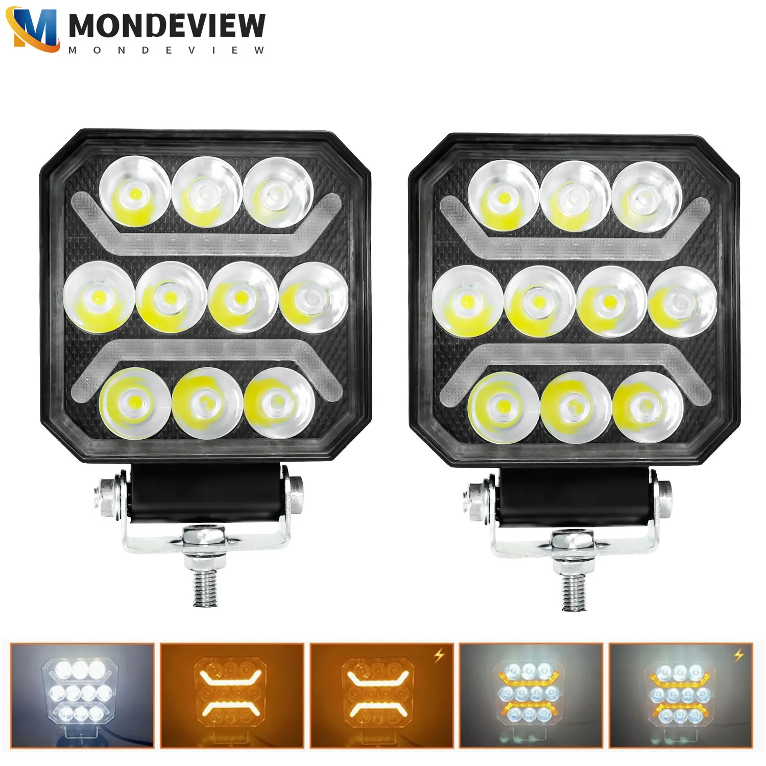 MONDEVIEW 6 LED-Koplamp Motorfiets LED-Werklamp 2-rijige Tractor 9-36V
