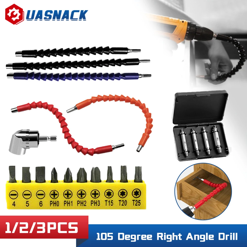 105 Degree Right Angle Drill Attachment And Flexible Angle Extension