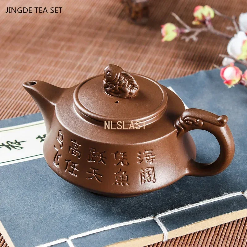 1PCS 140ml Yixing Purple Clay Teapot Small Capacity Zhu mud Handmade Ball Hole Teapot zisha Tea Set