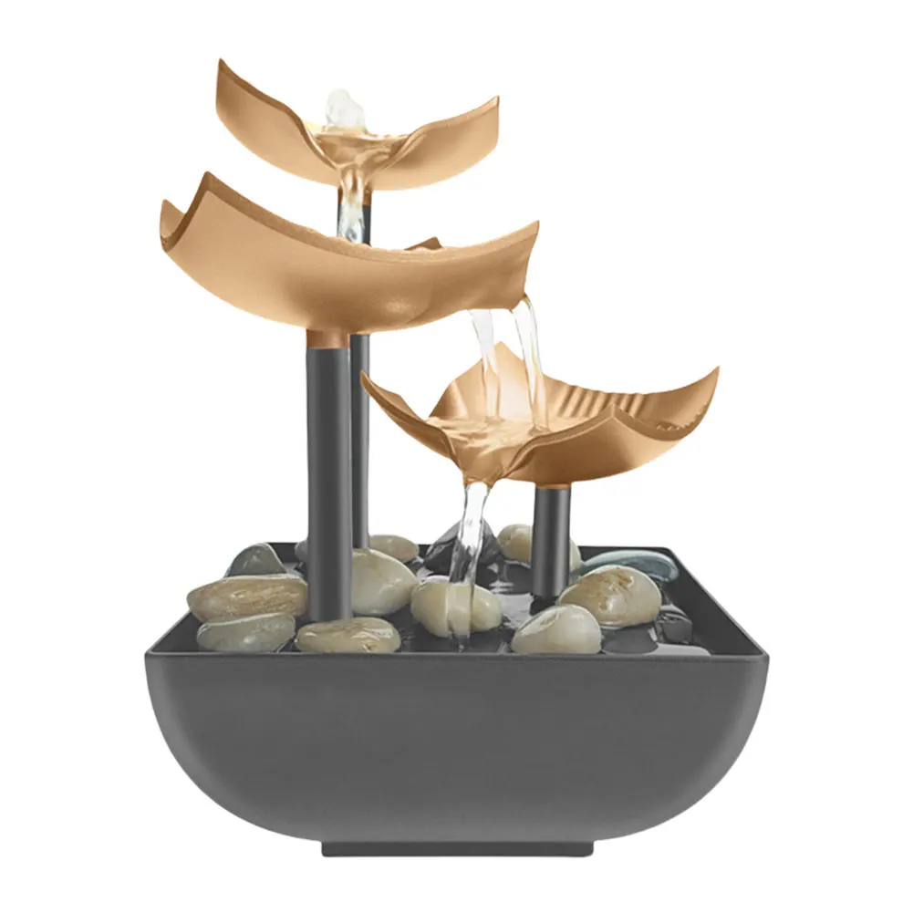 Description Picture 5 of itemTabletop Water Fountain with LED Light & Natural Rocks Small Waterfall Fountain Relaxing Sound Ornament for Home and Office