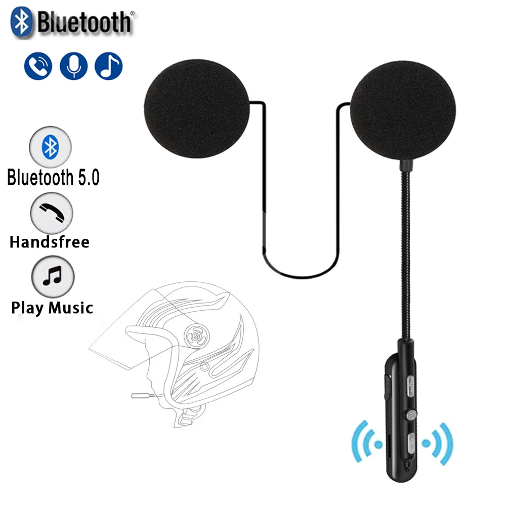 

Bluetooth-гарнитура для мотоциклетного шлема BT5.0, Беспроводная стереогарнитура для верховой езды, динамик с поддержкой автоматического ответа, гарнитура с микрофоном