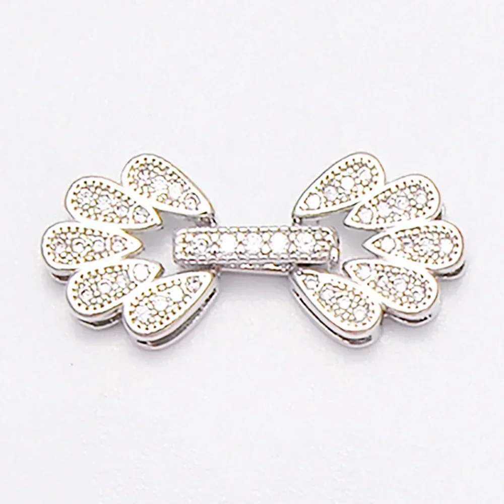 5 Pcs Accessories for Jewelry Making Fastener Clasps Flower Connectors DIY Necklaces Bracelet Zircon Crystal Brass Jewelry Parts
