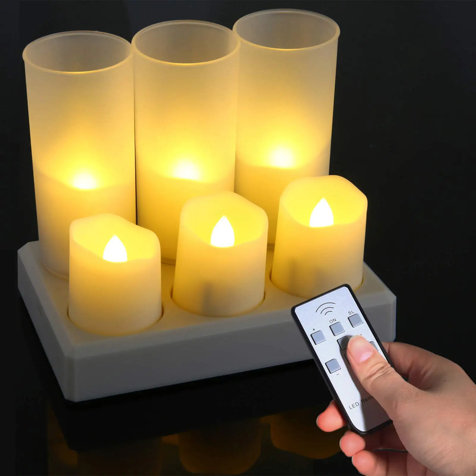 USBRechargeableLedCandlesTimerremotecontrolBirthdayTealight