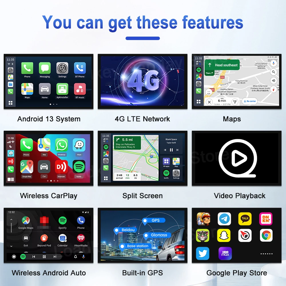 Carlinkit ȵ̵ ڵ   TV ڽ, ȵ̵ 11 2024 ̴ ڵ ÷ Ai ڽ, GPS Qcm2290, ٰ  Ÿ ƿ