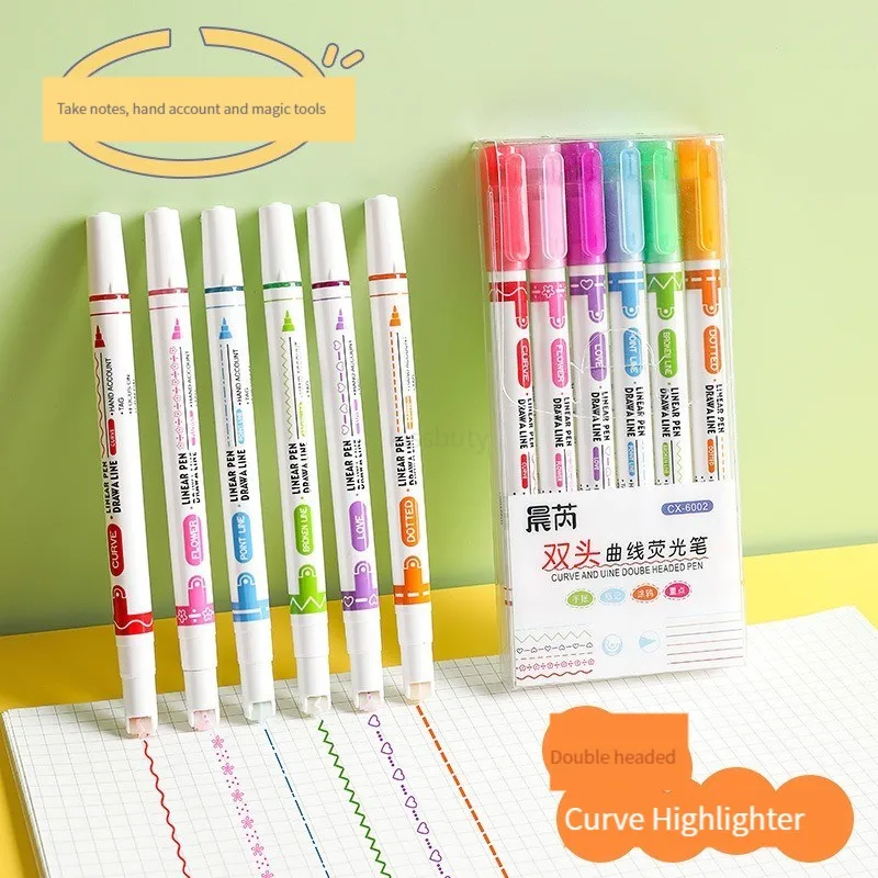 6colors Cute Stamp Marker Pens Creative Double Headed Pattern Marker Pen  Manual Account Stationery For Children School Supplies - Art Markers -  AliExpress