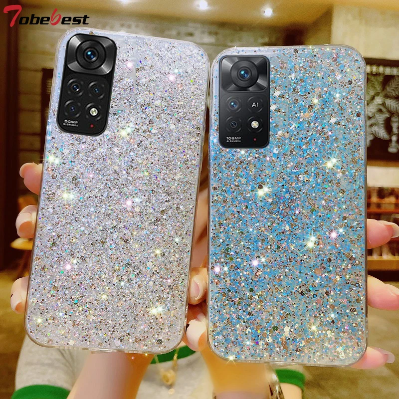 Funda de teléfono de silicona con brillo para xiaomi redmi note oro_voghion.com