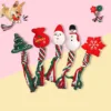 Christmas Interactive Squeaky Dog Plush Toy with Ropes Knot for Relieve Boredom Dog Chewing Plush Toy for Teeth Cleaning for Dog