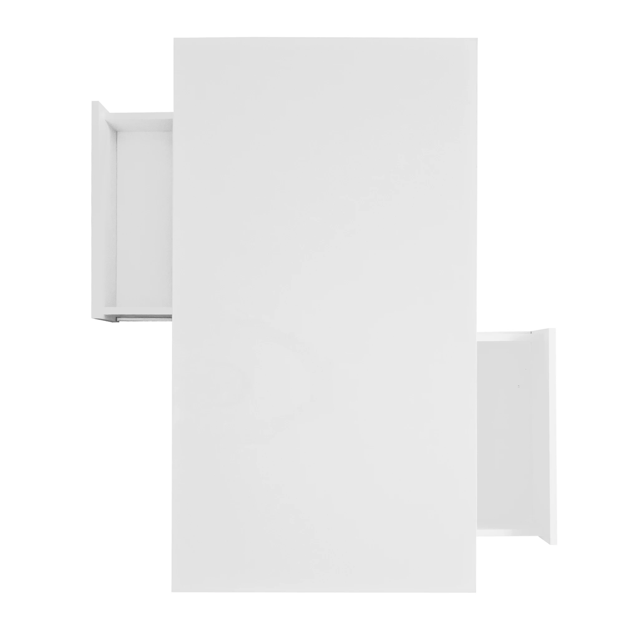 Weißer Hochglanz-Couchtisch 95 x 50 x 42,5 cm – mit 4 Glasböden, 2 Schubladen und 2 offenen Fächern, Wohnzimmerschrank – Detail 21