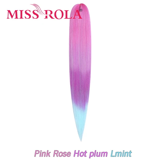 Miss Rola Synthetic 26 Inches 75g Kanekalon Hair Wholesale Bulk Braid Hair Extension Pre Stretched Pink Blonde Twist Jumbo Braid M#Purple