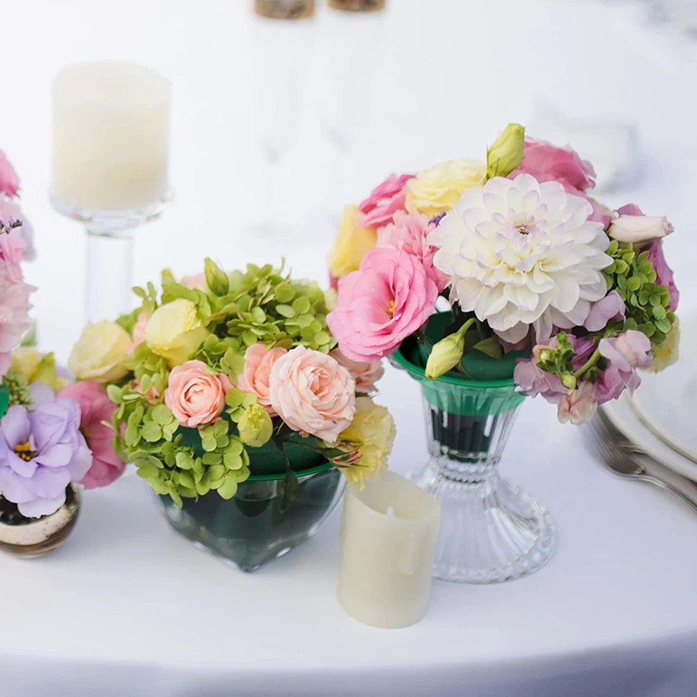 Floral Foam Rounds In Bowls Green Round Wet Foam Wedding Aisle