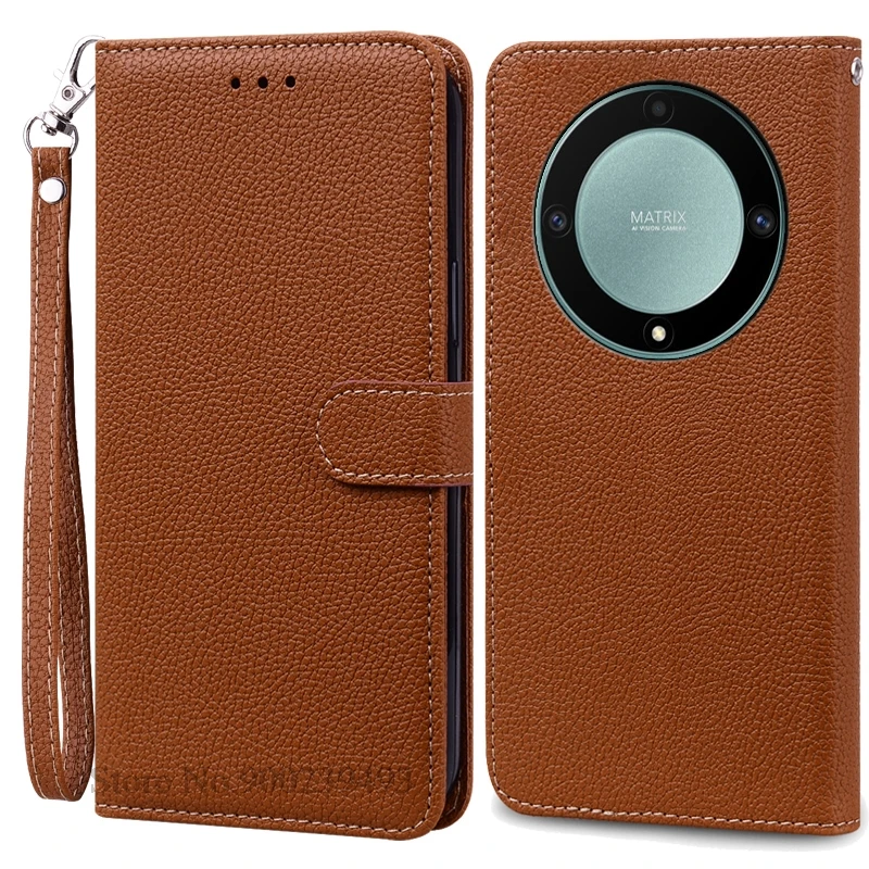 Luxury Leather Flip Wallet Cover for Honor X9A 5G - Premium Silicone Protection