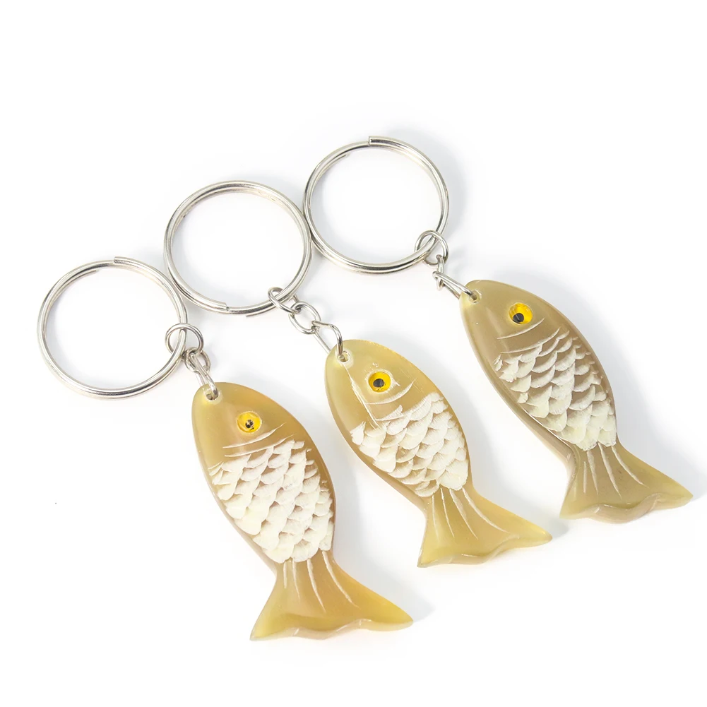 1PC Echt Yak Horn Auto Schlüsselbund Handgemachte Geschnitzte Tier Geldbörse Anhänger Schlüsselring Glück Glück Charms Healing Wicca