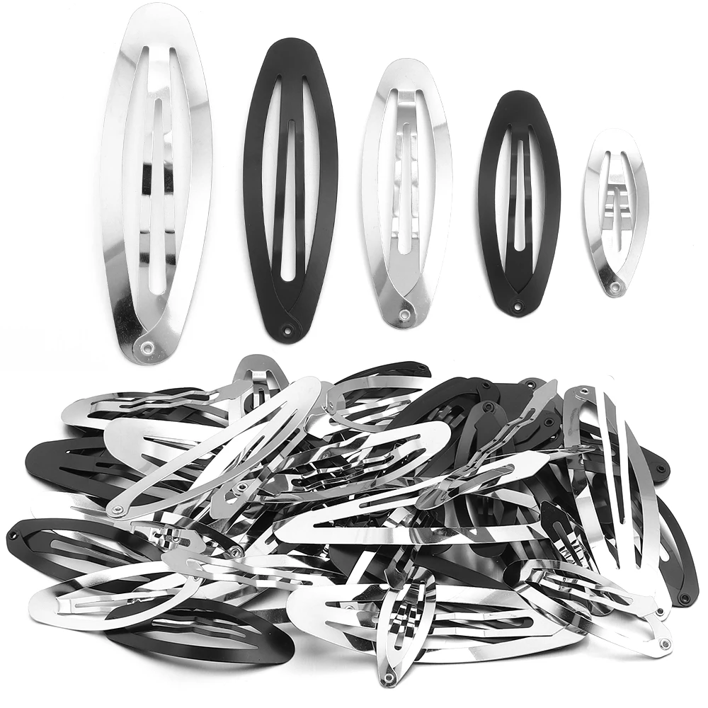 10 teile/los 4-8 cm Metall Oval BB Haar Clips Einfache Snap Haarnadel Barrettes Für DIY Handgemachte Kopfbedeckungen haar Werkzeuge Handwerk Zubehör