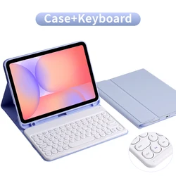 Premium Keyboard Tablet Case with Adjustable Viewing Angles and Protective Cover - Tab S6 Lite 10.4in (Purple No Mouse)