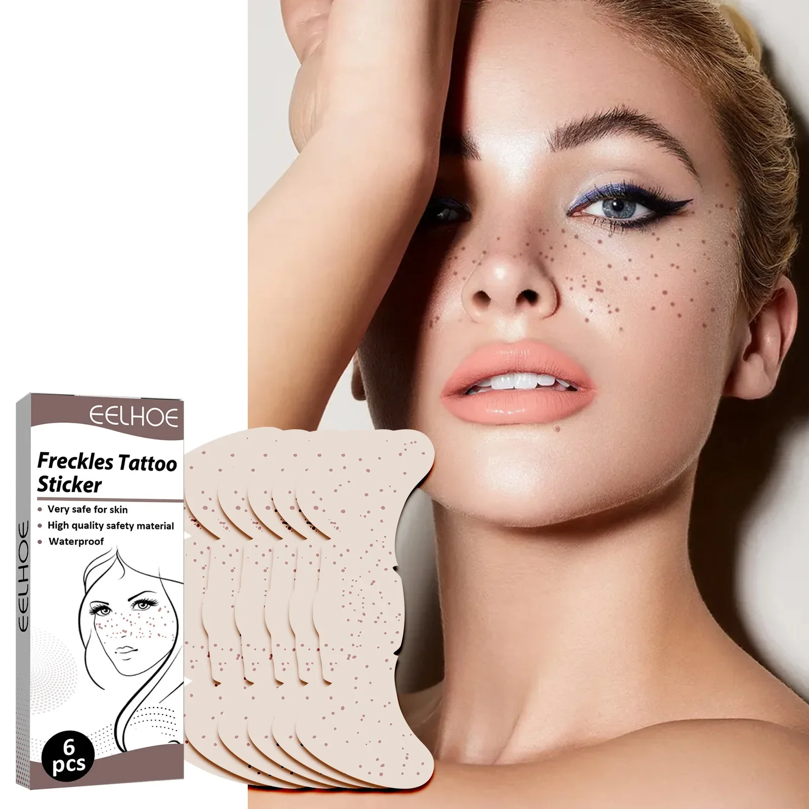

6pcs Sexy Fake Freckles Tattoo Stickers Freckles Makeup Stickers Women Make Up Accessories Fashion Makeup Removable