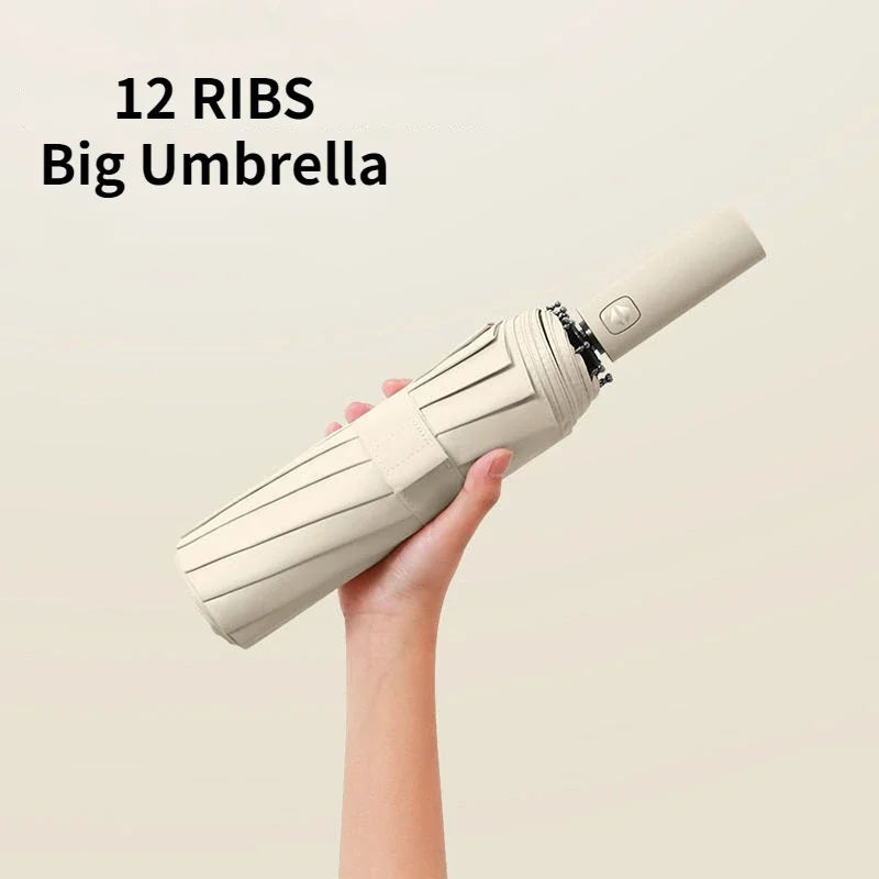 

Big 12 Ribs Strong Umbrella Enlarge 108cm Diameter Fully-automatic UV Parasol Wind and Rain Resistance Folding Bumbershoot