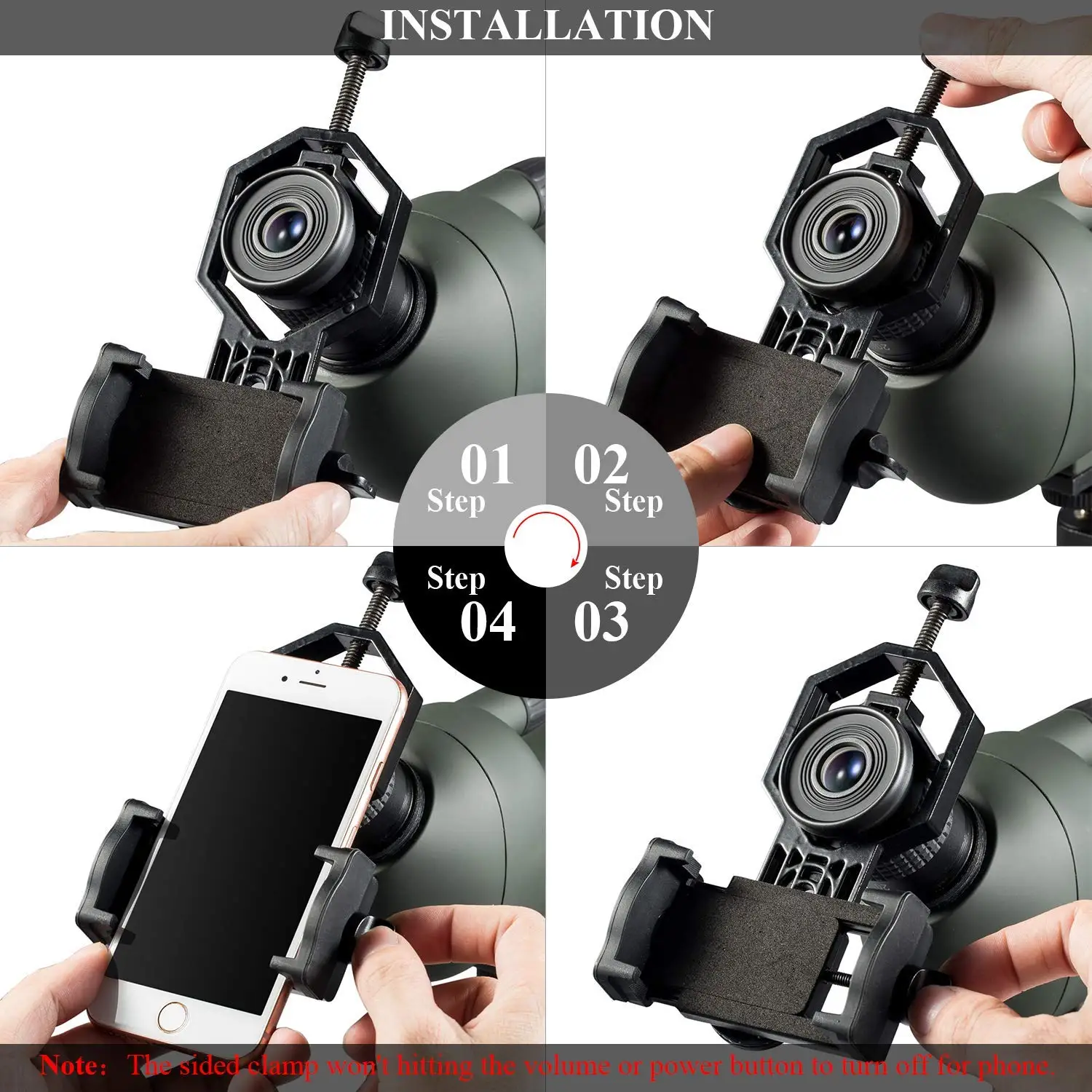 Tydeux Adaptateur De Télescope En Métal Pour Smartphone, Support De Téléphone Universel, Fonctionne Avec Pour Télescope, Télescope, Microscope, Monoculaire, Jumelles