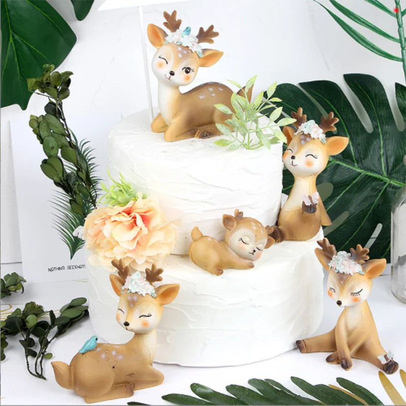 

Sika Deer Cake Topper Cake Decoration Birthday Wedding Anniversary Party Decoration