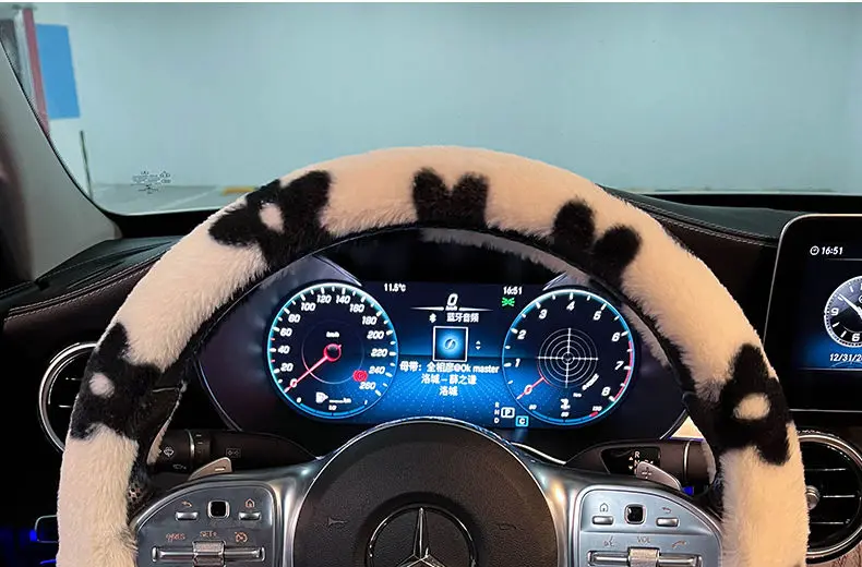 Winter Car Steering Wheel Cover Plush Warm Lint Fashion Cute Product Interior Accessories for Woman Girls Female Driver