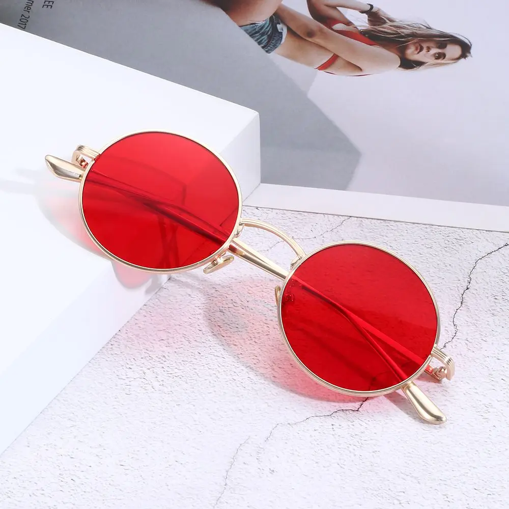 Metal Frame Eyewear UV Protection Circle Glasses 3