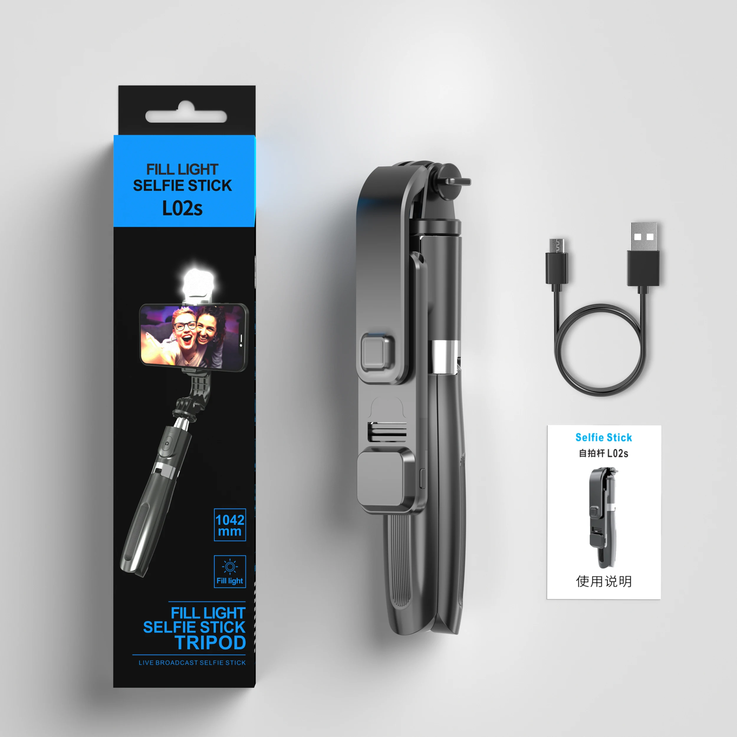 Selfieshow L02s Fill Light Bluetooth Wireless Remote Tripod Selfie