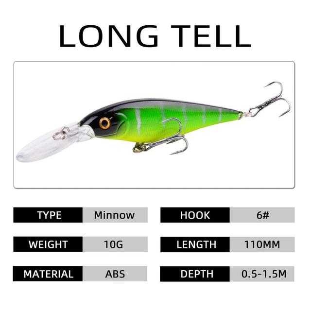 Aorace 1PCS Minnow Fishing Lure 11cm 10g Floating Hard Wobbler Bait  Crankbait Carp Striped Bass Pesca