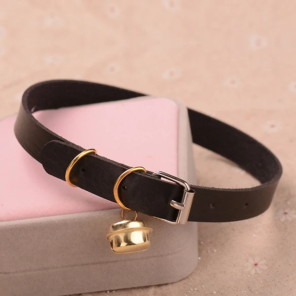 Charm PU Leather Small Bell Choker Necklace Punk Style Women Torques Women Gothic Club Cross Jewelry Necklace metal choker necklace