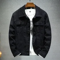 Men's brown denim jacket 2023 Spring and Autumn New Fashion High Quality Stretch Slim Fit Jacket Denim Men Brand Clothing 3