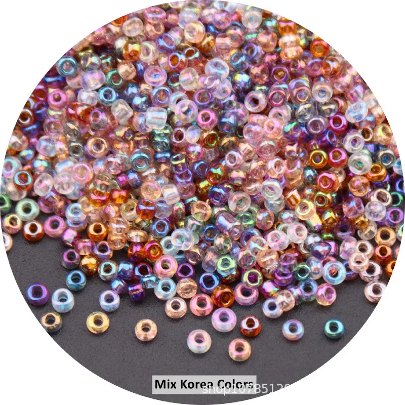 Japanese Uniform Clear Glass Beads 15/0 12/0 8/0 6/0 Loose Seed Beads for Needlework Jewelry Making DIY Charms Handmade Bracelet