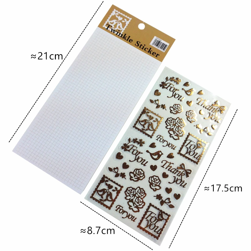 Kawaii Gilding PET Sticker Labels 1pack/lot for Decoration