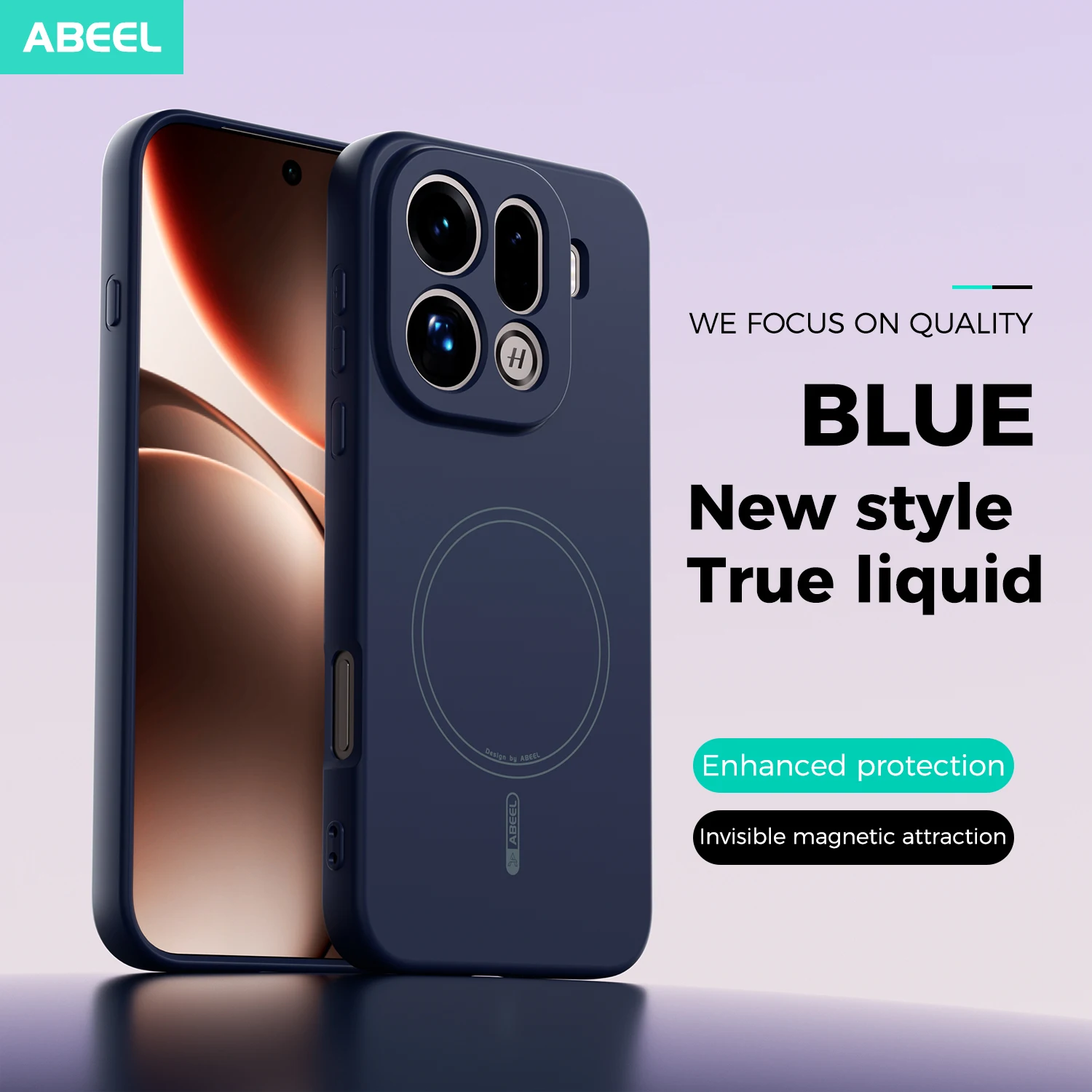 Magnetic Liquid Silicone Case with Full Camera Protection and Soft TPU Cover