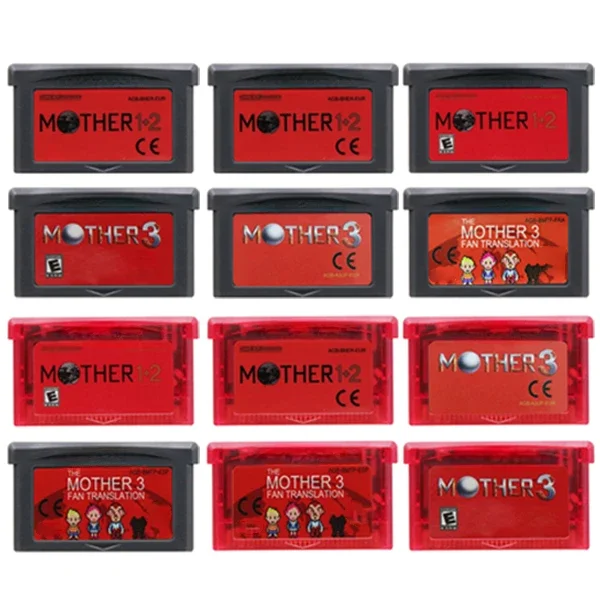 

Игровой картридж серии GBA Mother, 32 бит, картридж для видеоигровой консоли 1, 2, 3, США/ЕС/ESP/tra, серо-красный корпус для GBA