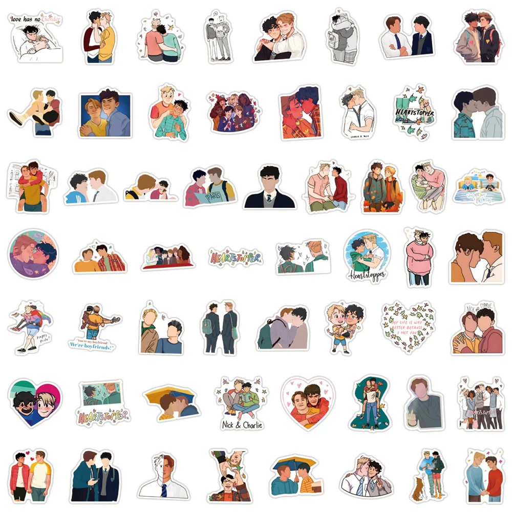 55/110PCS Heartstopper Stickers Funny TV Cartoon Decals DIY Scrapbook Fridge Luggage Laptop Guitar Bike Skateboard Stickers