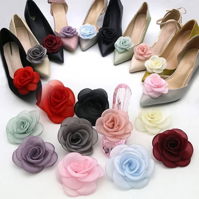 1 Pair Decorative Shoe Clips Soft Flower Shoe Decoration Detachable 3D Shoe  Embellishment for Women Pumps Flats Accessories