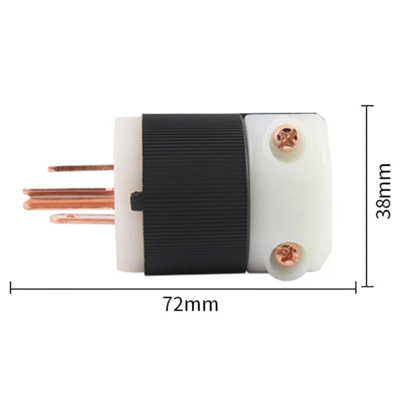 Premium Pure Copper Plated HiFi Audio AC Power Plug - 15A 125V