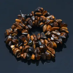 Natural Stone Irregular Crystal Agate Gravel Beads - Length about 39cm (Tiger eye stone)
