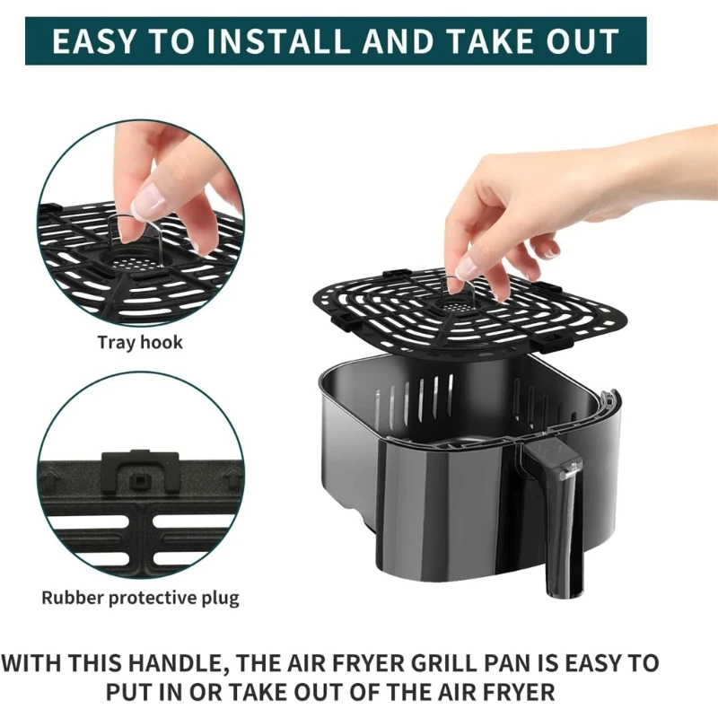 2 PCS Air Fryer Replacement Tray Air Fryer Accessories Part Grill Pan Crisper Plate for Instants Vortex 6QT Fryers