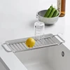 Drain Rack Expandable Over The Sink,304 Stainless Steel Sink Rack,dish Cup Soap Sponge Rag Storage Holder for Kitchen Organizer 2