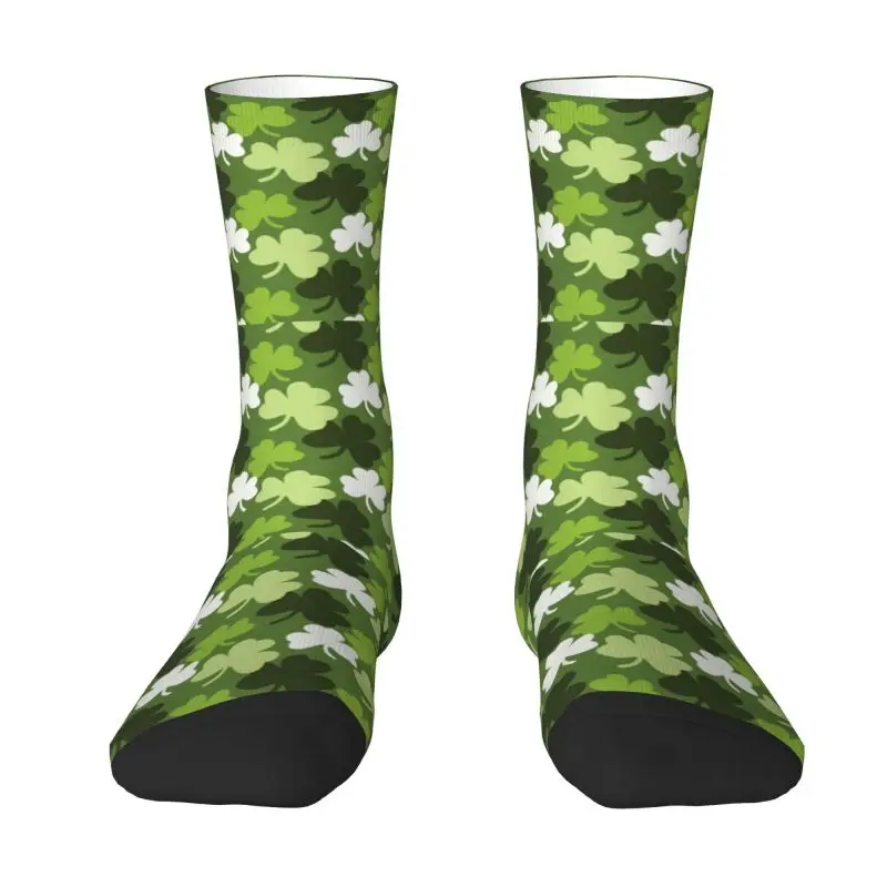 

Fun Printing Shamrock Pattern Socks for Men Women Stretchy Summer Autumn Winter Crew Socks