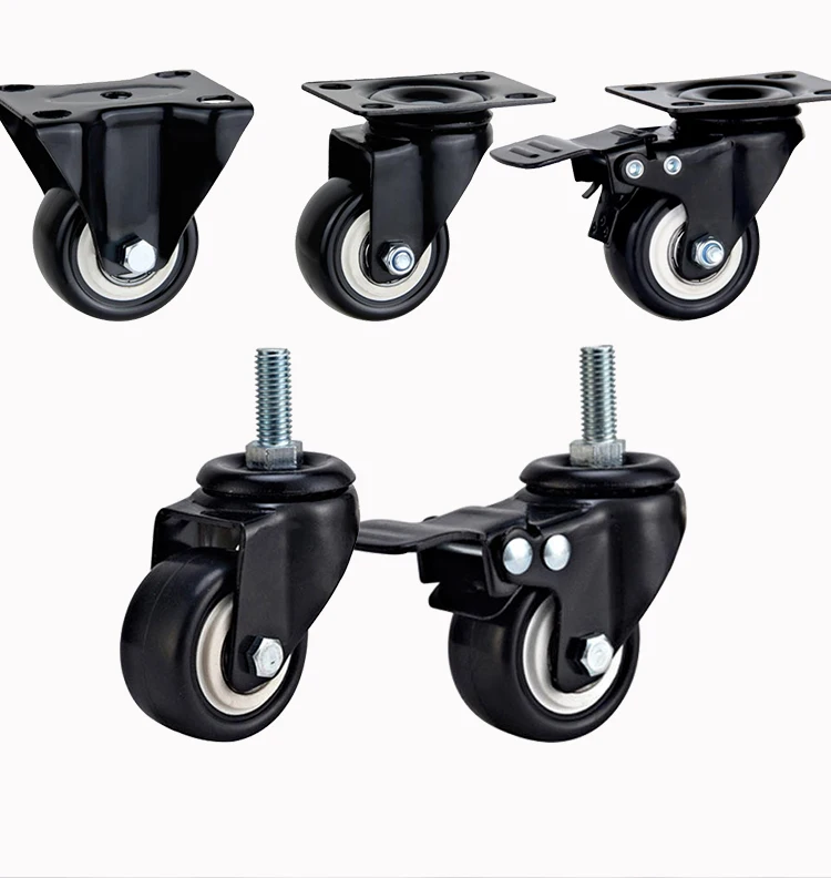 Description Picture 2 of item4 Pcs Furniture Caster Heavy Duty swivel 1.5/2inch M10 Screw plate Castor Wheels No Noise Industrial Machine Warehouse Restauran