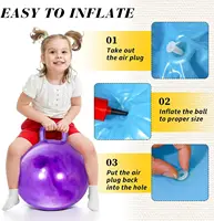 18" Hopper Ball with Handle Bouncing Ball Marble Bouncy Balls Hopping Toys Inflatable Hop Ball Jumping Ball for Boys Girls 2